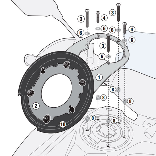 GIVI Крепеж TANKLOCK сумки на бак мотоцикла MT-07 (18-19)