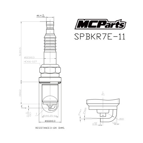 MCP Свеча зажигания аналог BKR7E-11