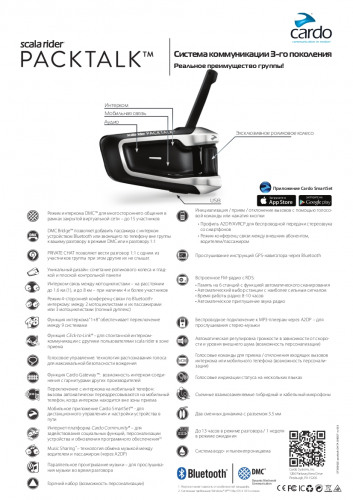 CARDO Мотогарнитура scala rider PACKTALK
