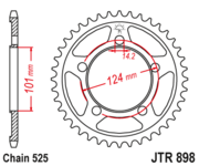 JT Звезда цепного привода JTR898.42