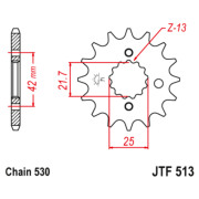JT Звезда цепного привода JTF513.18RB