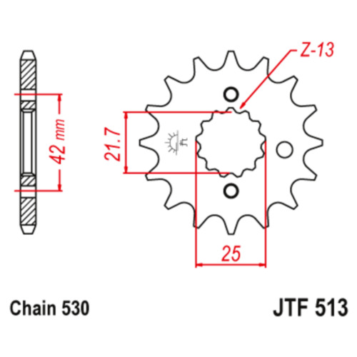 JT Звезда цепного привода JTF513.18RB