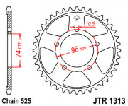 JT Звезда цепного привода JTR1313.42