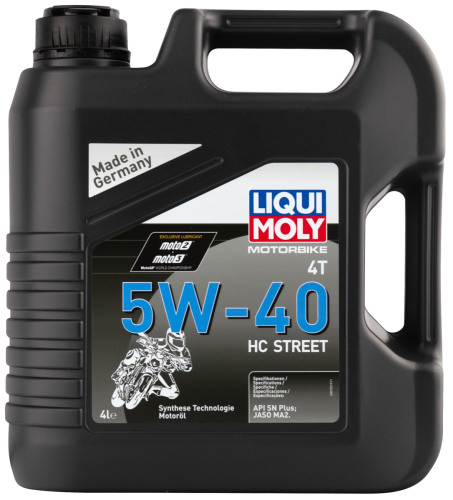 LIQUI  MOLY НС-синт. мот.масло д/4-т.мотоц. Motorbike 4T HC Street 5W-40 SN Plus MA2 (4л)