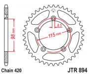 JT Звезда цепного привода JTR894.48ZBK