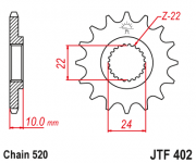 JT Звезда цепного привода JTF402.14