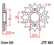 JT Звезда цепного привода JTF403.15