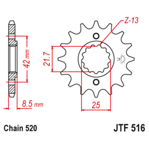 JT Звезда цепного привода JTF516.16