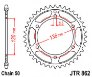 JT Звезда цепного привода JTR862.44