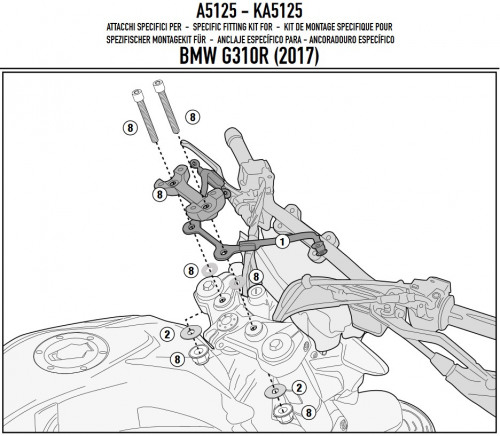 GIVI Крепеж ветрового стекла BMW G 310 R (17-18)