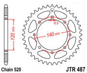 JT Звезда цепного привода JTR487.46