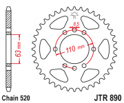 JT Звезда цепного привода JTR890.42ZBK