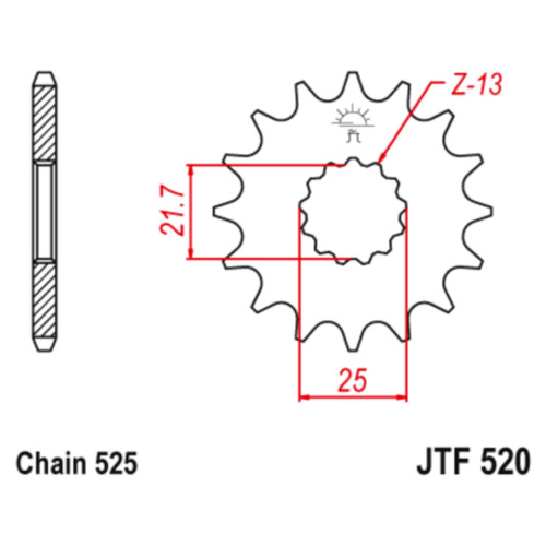 JT Звезда цепного привода JTF520.16RB