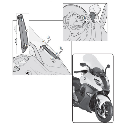 GIVI Стекло ветровое BMW C650 Sport (16-19)