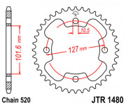 JT Звезда цепного привода JTR1480.38