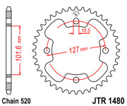 JT Звезда цепного привода JTR1480.38