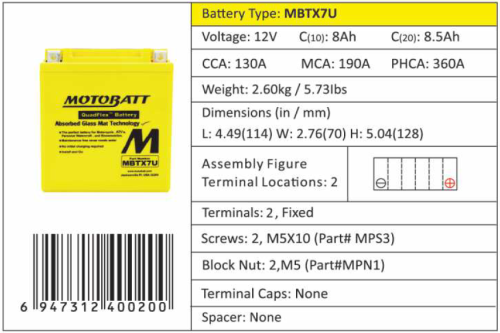 MOTOBATT Аккумулятор YTX7L-BS