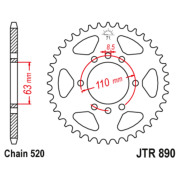 JT Звезда цепного привода JTR890.45ZBK