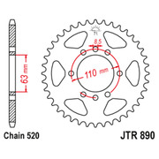 JT Звезда цепного привода JTR890.45ZBK