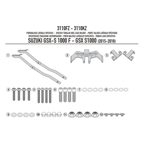 GIVI Крепеж центрального кофра Suzuki GSX-S1000F / GSX-S1000 (15-20)