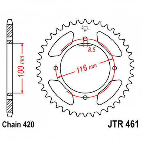 JT Звезда цепного привода JTR461.51