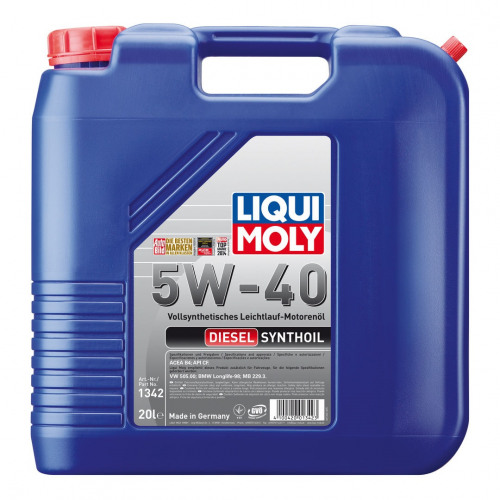 LIQUI  MOLY Синт.мотор.масло Diesel Synthoil 5W-40 cf (20л)