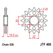 JT Звезда цепного привода JTF406.16