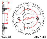 JT Звезда цепного привода JTR1509.41