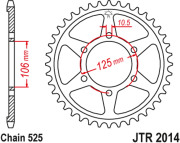 JT Звезда цепного привода JTR2014.50ZBK