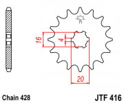 JT Звезда цепного привода JTF416.13
