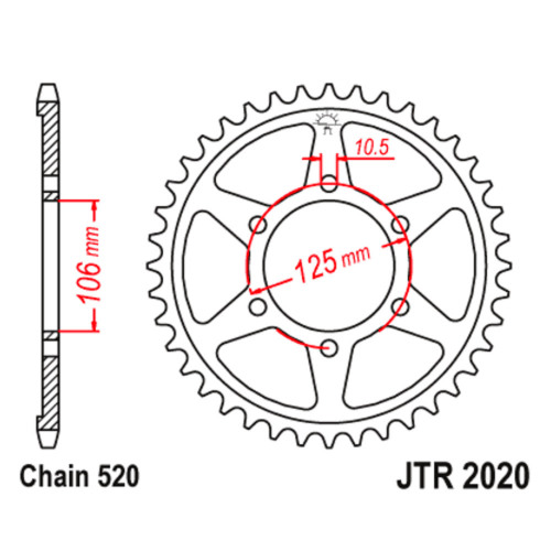 JT Звезда цепного привода JTR2020.41