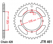 JT Звезда цепного привода JTR461.52