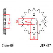 JT Звезда цепного привода JTF417.14