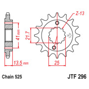 JT Звезда цепного привода JTF296.16RB