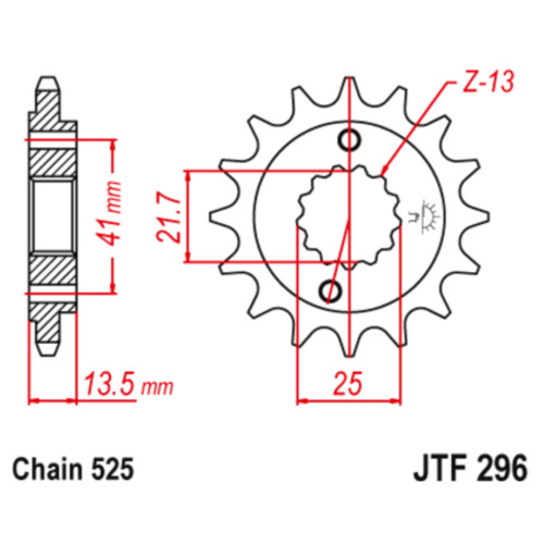 JT Звезда цепного привода JTF296.15RB