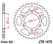 JT Звезда цепного привода JTR1478.30