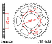 JT Звезда цепного привода JTR1478.30