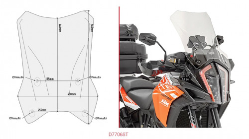 GIVI Стекло ветровое  KTM 1290 Super Adventure R/S (17-18)