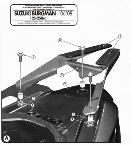 GIVI Крепеж центрального кофра Suzuki Burgman 125/200 (06-08)