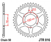JT Звезда цепного привода JTR816.42