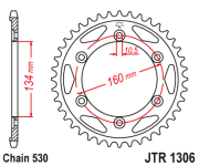JT Звезда цепного привода JTR1306.41