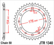 JT Звезда цепного привода JTR1340.44