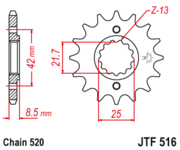 JT Звезда цепного привода JTF516.16RB