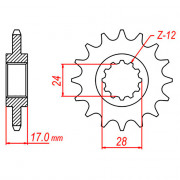 MTX Звезда цепного привода аналог JTF1371.15