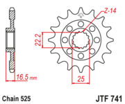 JT Звезда цепного привода JTF741.15RB