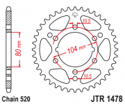 JT Звезда цепного привода JTR1478.42