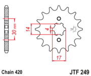 JT Звезда цепного привода JTF249.16