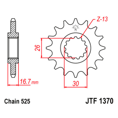 JT Звезда цепного привода JTF1370.15