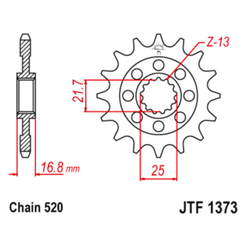 JT Звезда цепного привода JTF1373.16