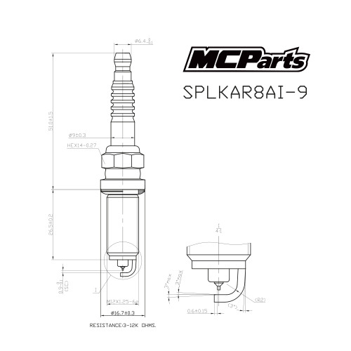 MCP Свеча зажигания аналог LKAR8AI-9